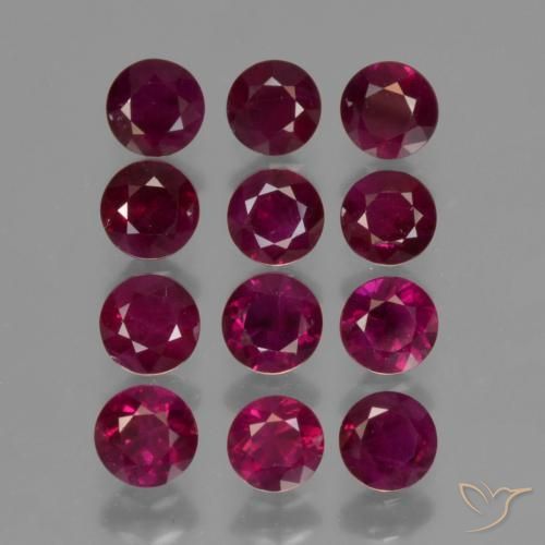 2.64 ct natürliche Tiefes Purpurrot Rubin-Edelsteine, Runden, VS-SI