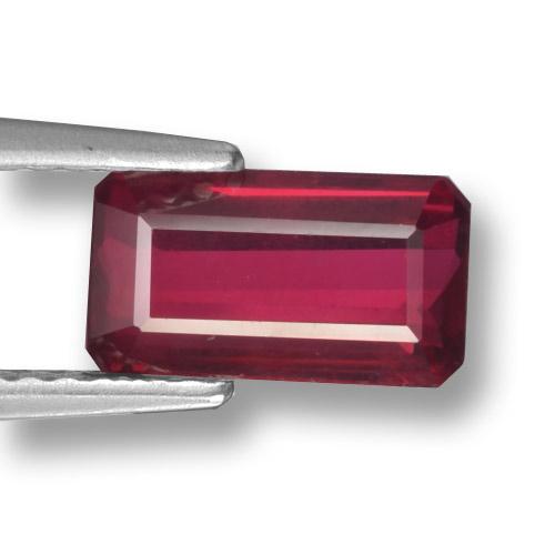 1,71 ctw natürlicher roter Rubin, Smaragdschliff, VS-SI