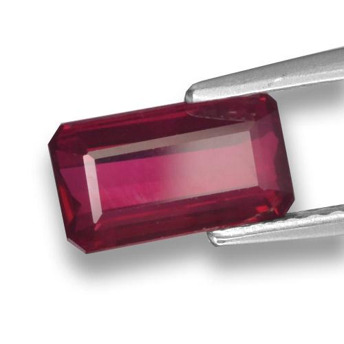 1,71 ctw natürlicher roter Rubin, Smaragdschliff, VS-SI