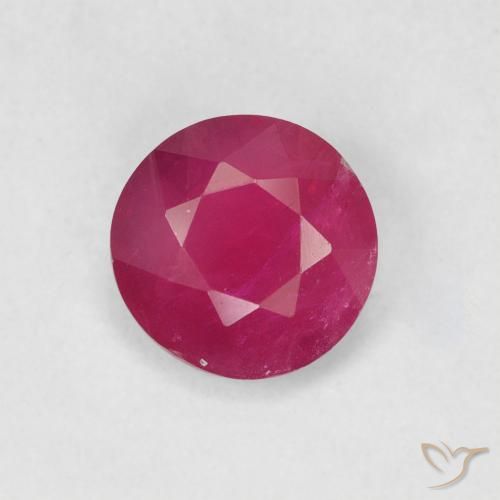 0.78ct Natürlicher rötlich-rosa Rubin, Runden, VS-SI