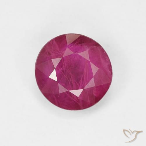 0.80ct Natürlicher Rosaig-rot Rubin, Runden, VS-SI