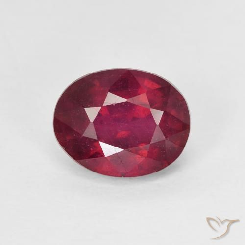 1.90ct Natürlicher Tiefes rötliches Rosa Rubin, Oval, VS-SI