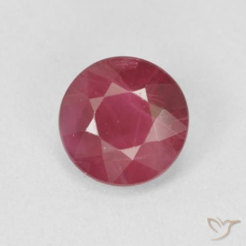 0.76ct Natürlicher Rosaig-rot Rubin, Runden, VS-SI