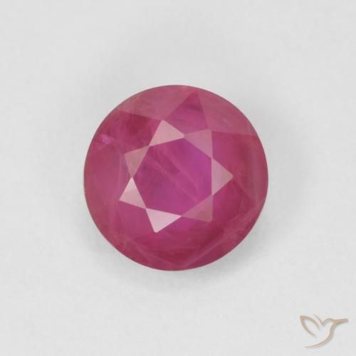 0.82ct Natürlicher rötlich-rosa Rubin, Runden, VS-SI