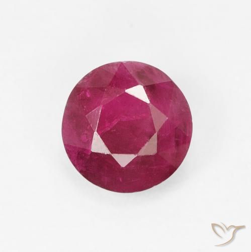 0.80ct Natürlicher Rosaig-rot Rubin, Runden, VS-SI