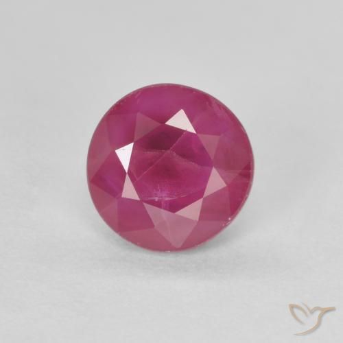 0.71ct Natürlicher rötlich-rosa Rubin, Runden, VS-SI
