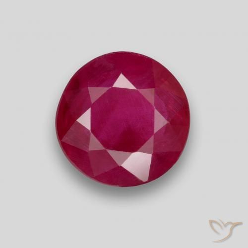 0.90ct Natürlicher rötlich-rosa Rubin, Runden, VS-SI