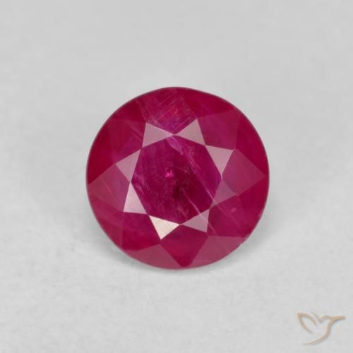0.74ct Natürlicher Rosaig-rot Rubin, Runden, VS-SI