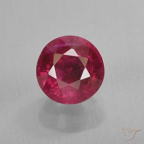 0.80ct Natürlicher Mittel-Dunkelrot Rubin, Runden, VS-SI