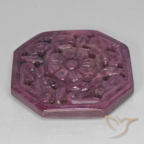 9,17 ctw natürlicher Mittelviolettes Magenta Rubin, Oktagonschliff, Lichtundurchlässig