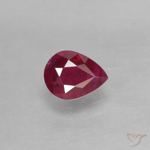 0.42ct Natürlicher tiefrot Rubin, Birnenform, VS-SI