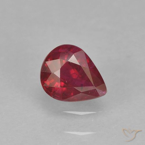 0.35ct Natürlicher Tiefrot Rubin, Birnenform, VS-SI