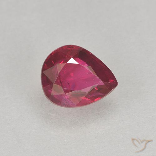 0.34ct Natürlicher rötlich-rosa Rubin, Birnenform, VS-SI