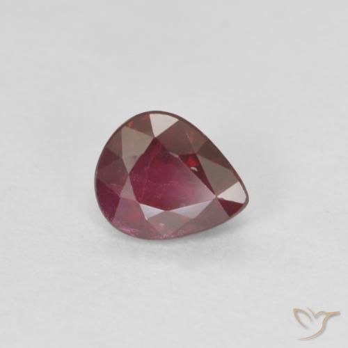 0.43ct Natürlicher Weinrot Rubin, Birnenform, VS-SI