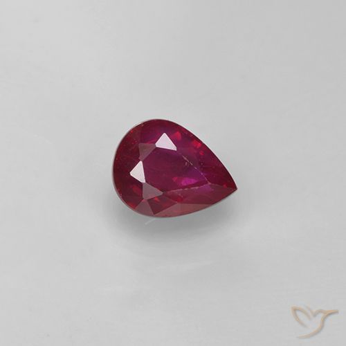 0.38ct Natürlicher Johannisbeere Rot Rubin, Birnenform, VS-SI