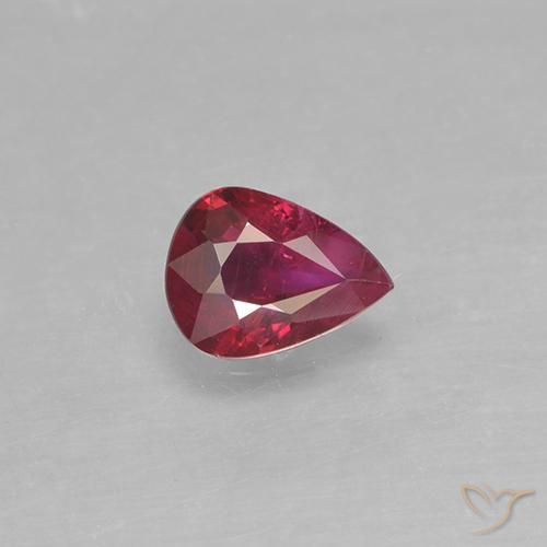 0.31ct Natürlicher rötlich-rosa Rubin, Birnenform, VS-SI