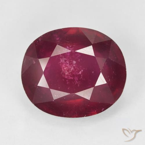 12.32ct Natürlicher Tiefes rötliches Rosa Rubin, Oval, VS-SI