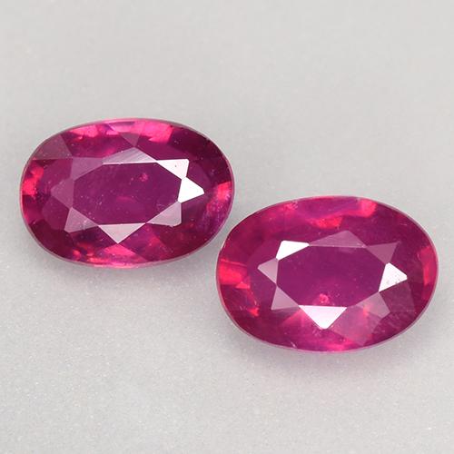 1.29 ct natürliche Lila Rot Rubin-Edelsteine, Oval Schliff, VS-SI