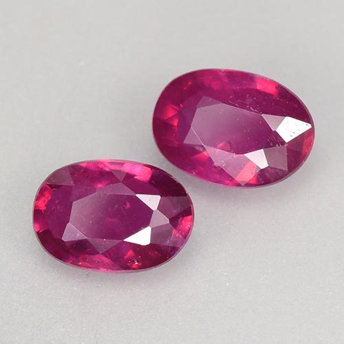 1.29 ct natürliche Lila Rot Rubin-Edelsteine, Oval Schliff, VS-SI