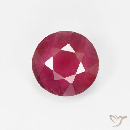 0.93ct Natürlicher Rosaig-rot Rubin, Runden, VS-SI