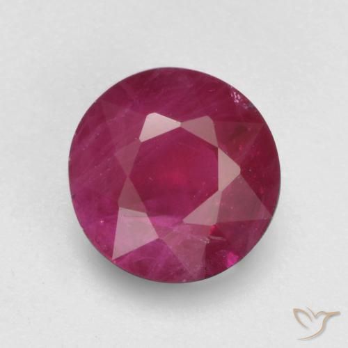 0.85ct Natürlicher Rosaig-rot Rubin, Runden, VS-SI