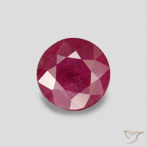 0.90ct Natürlicher Rosaig-rot Rubin, Runden, VS-SI