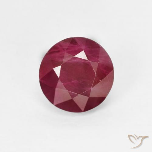 1.06ct Natürlicher tiefrot Rubin, Runden, VS-SI, Photo A