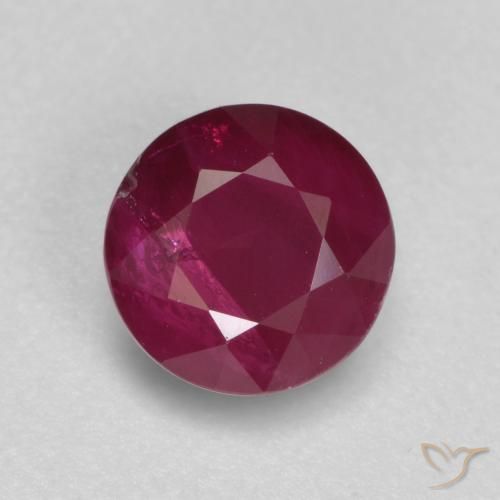 0.94ct Natürlicher Mittelrot Rubin, Runden, SI