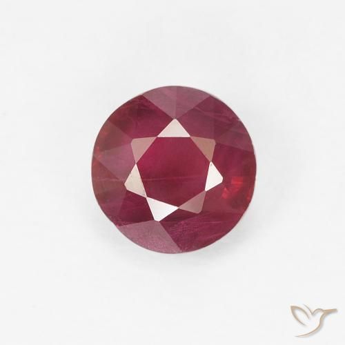 0.84ct Natürlicher dunkelrot Rubin, Runden, VS-SI