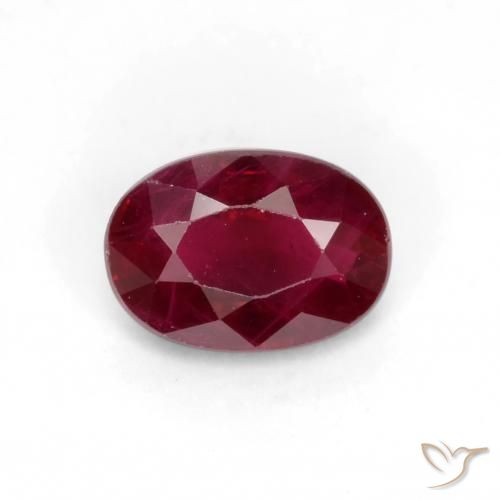 0.55ct Natürlicher tiefrot Rubin, Oval, VS-SI