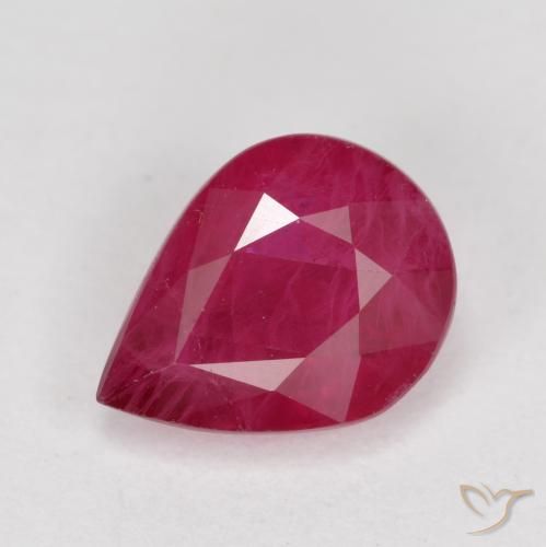 1.04ct Natürlicher Mittelrot Rubin, Birnenform, VS-SI