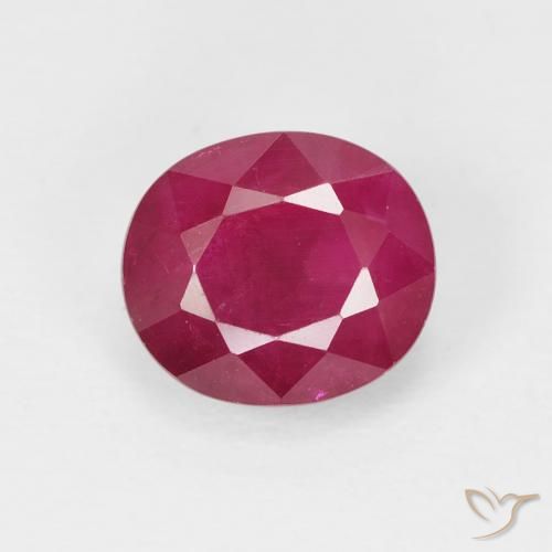 1.59ct Natürlicher rötlich-rosa Rubin, Oval, VS-SI