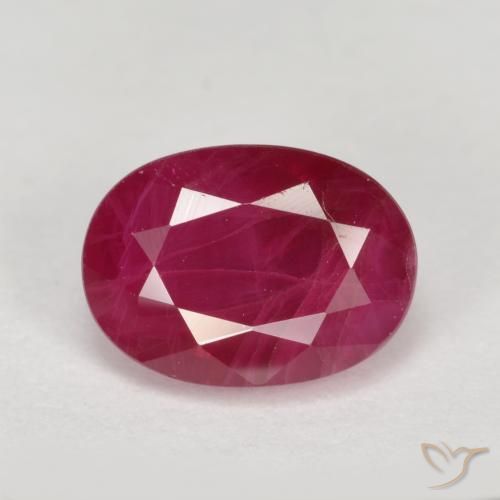 1.27ct Natürlicher Rosaig-rot Rubin, Oval, VS-SI