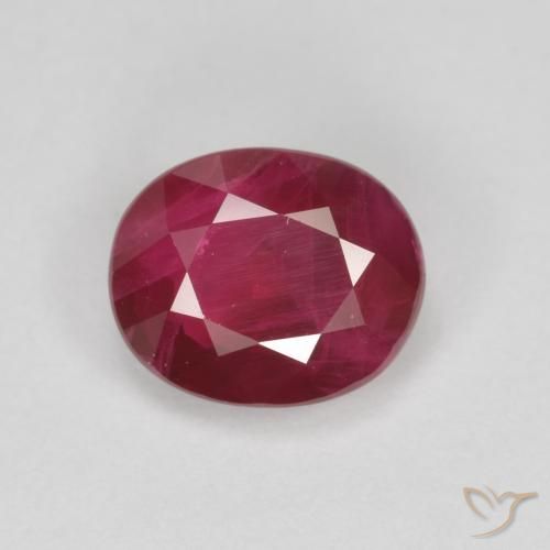 1.10ct Natürlicher tiefrot Rubin, Oval, SI