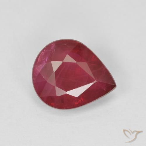 1.37ct Natürlicher Marmelade Rot Rubin, Birnenform, SI