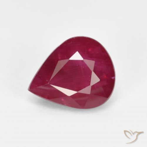 1.28ct Natürlicher Mittelrot Rubin, Birnenform, VS-SI
