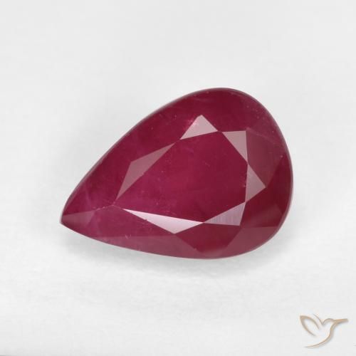 1.04ct Natürlicher tiefrot Rubin, Birnenform, VS-SI, Photo A