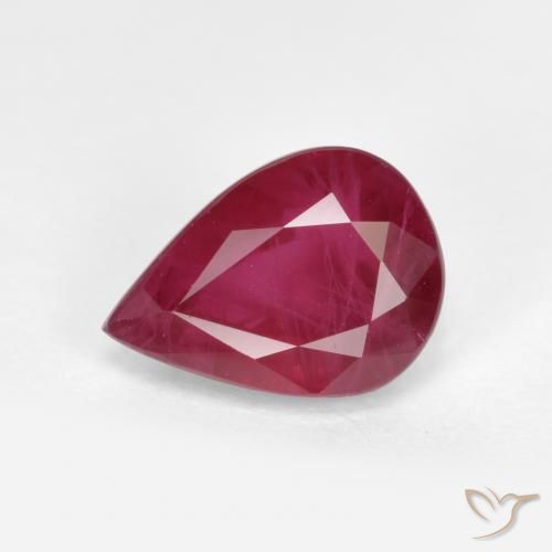 1.07ct Natürlicher Mittelrot Rubin, Birnenform, VS-SI