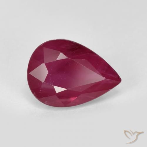 1.06ct Natürlicher rötlich-rosa Rubin, Birnenform, VS-SI