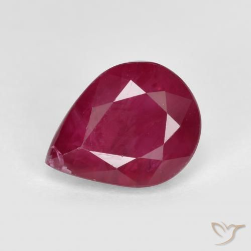 1.12ct Natürlicher Mittelrot Rubin, Birnenform, SI