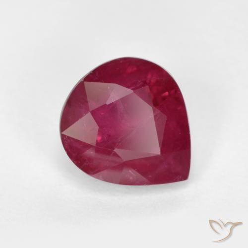 9,17 ctw natürlicher Mittelrot Rubin, Birnenform, SI