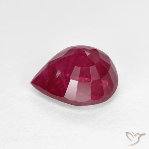 9,17 ctw natürlicher Mittelrot Rubin, Birnenform, SI