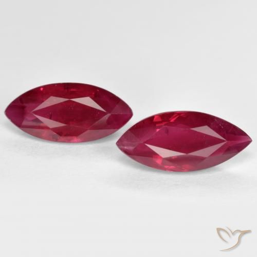2.43ctw Natürlicher Mittel-Dunkelrot Rubin, Marquise, SI