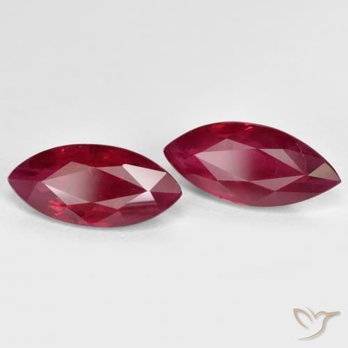 2.43 ct natürliche Mittel-Dunkelrot Rubin-Edelsteine, Marquise, SI