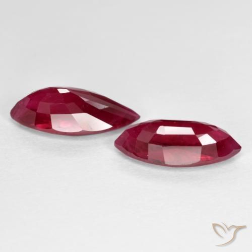 2.43 ct natürliche Mittel-Dunkelrot Rubin-Edelsteine, Marquise, SI