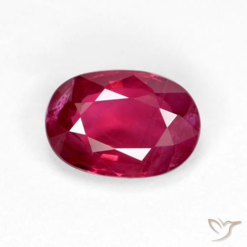 1.05ct Natürlicher Mittel-Dunkelrot Rubin, Oval, VS-SI
