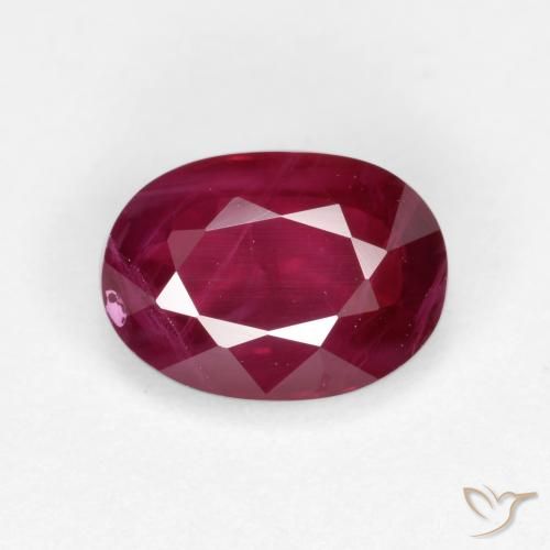 1.22ct Natürlicher Mittel-Dunkelrot Rubin, Oval, VS-SI