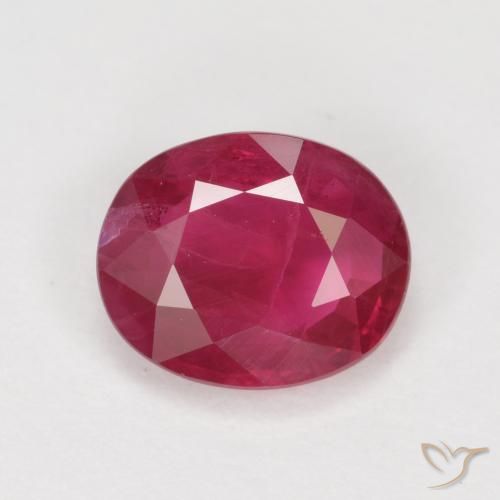 1.11ct Natürlicher Tiefes rötliches Rosa Rubin, Oval, VS-SI