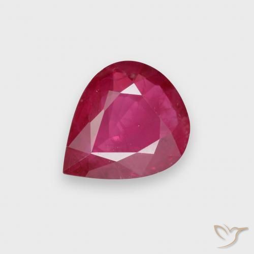 0.84ct Natürlicher Hellrot Rubin, Birnenform, VS-SI