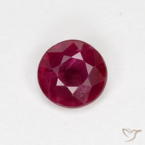 0.28ct Natürlicher Mittelrot Rubin, Runden, SI